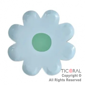 PLATO FLOR MARGARITA CELESTE X 10 UNIDADES x 1